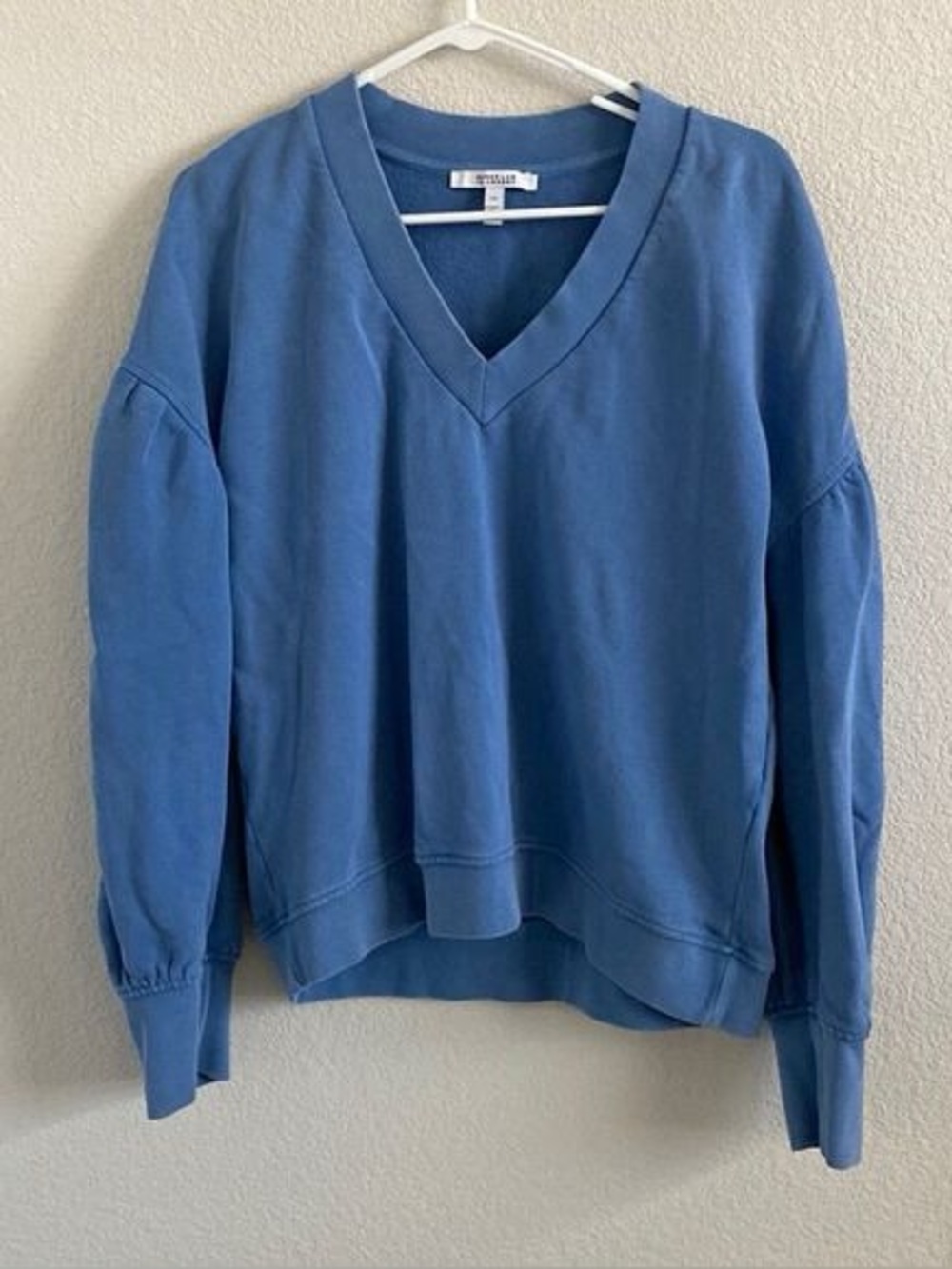 Derek Lam V-Neck Pullover Sweater in Dusty Blue